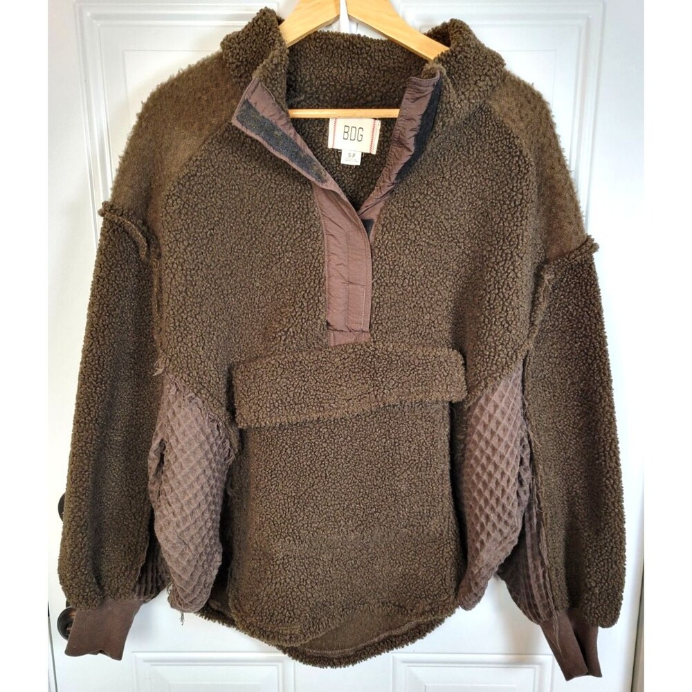 BDG Brown Sherpa Pullover Jacket